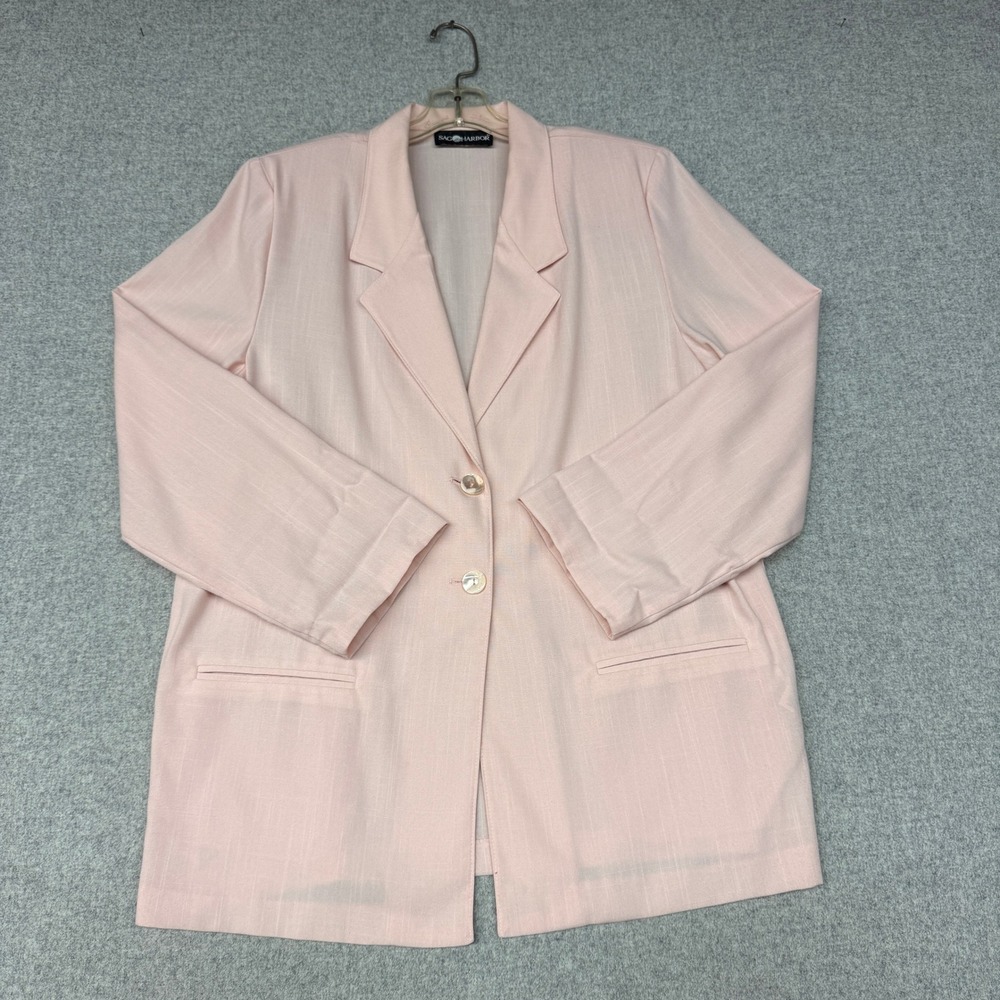 Sag Harbor Blazer Size 16 Pink Two Button Notched Lapel Lightweight Professional